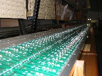Handladende Schiene gegründet mit Brettchen in den Gremien.
